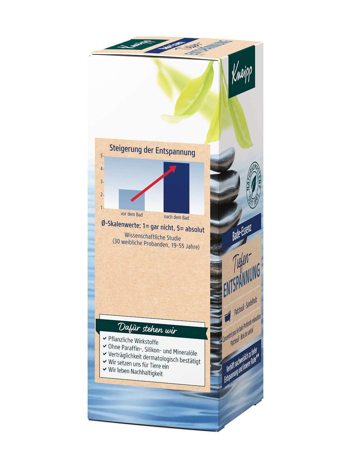 Kneipp, badolja med naturlig patchouli eterisk olja och sandelträextrakt för djup avslappning och lugnande, 100ml Naty Shop