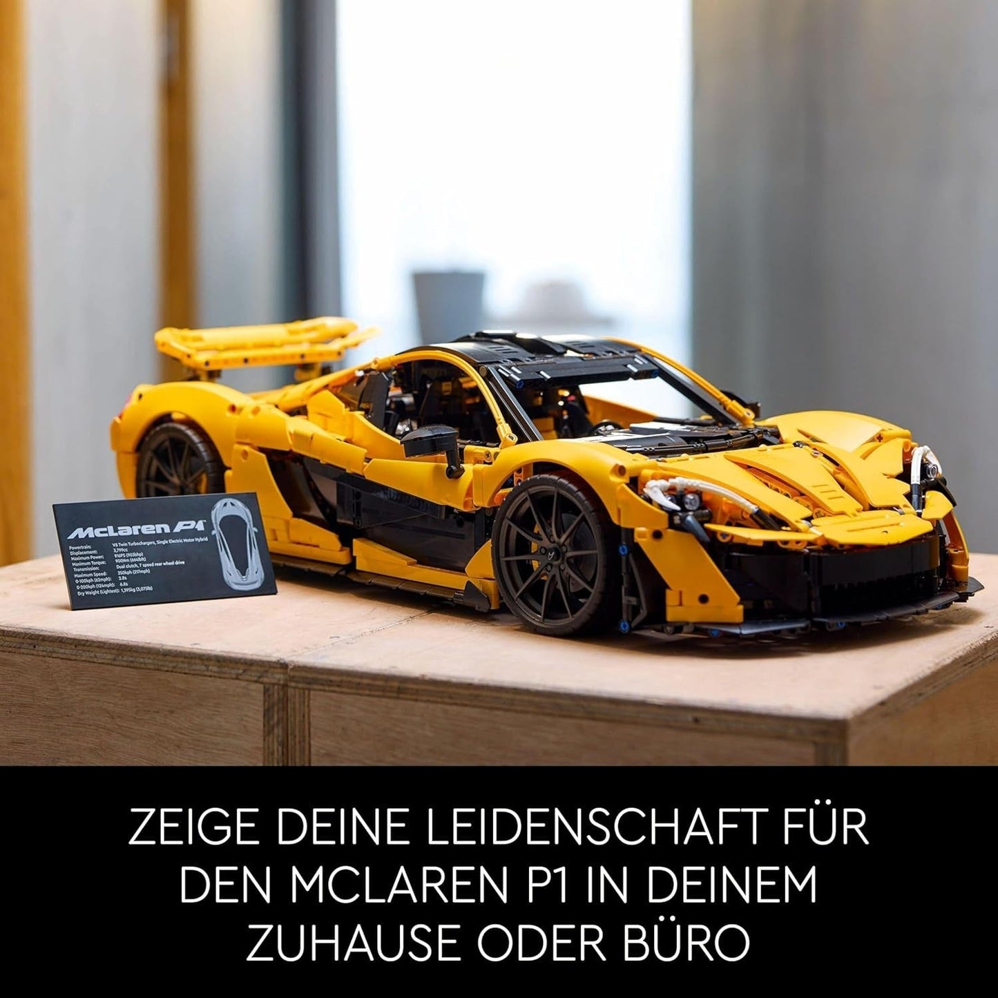 LEGO Technic Mclaren P1 Super Sports Car Set För Vuxna Bilfans Present V8 Kolvmotor 7-växlad växellåda Skalmodell Billeksaksbilset 42172 Byggset Besuche den LEGO-Store
