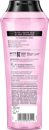 Gliss Shampoo Liquid Silk (250 ml), för ömtåligt och tråkigt hår Dusch och bad Naty Shop