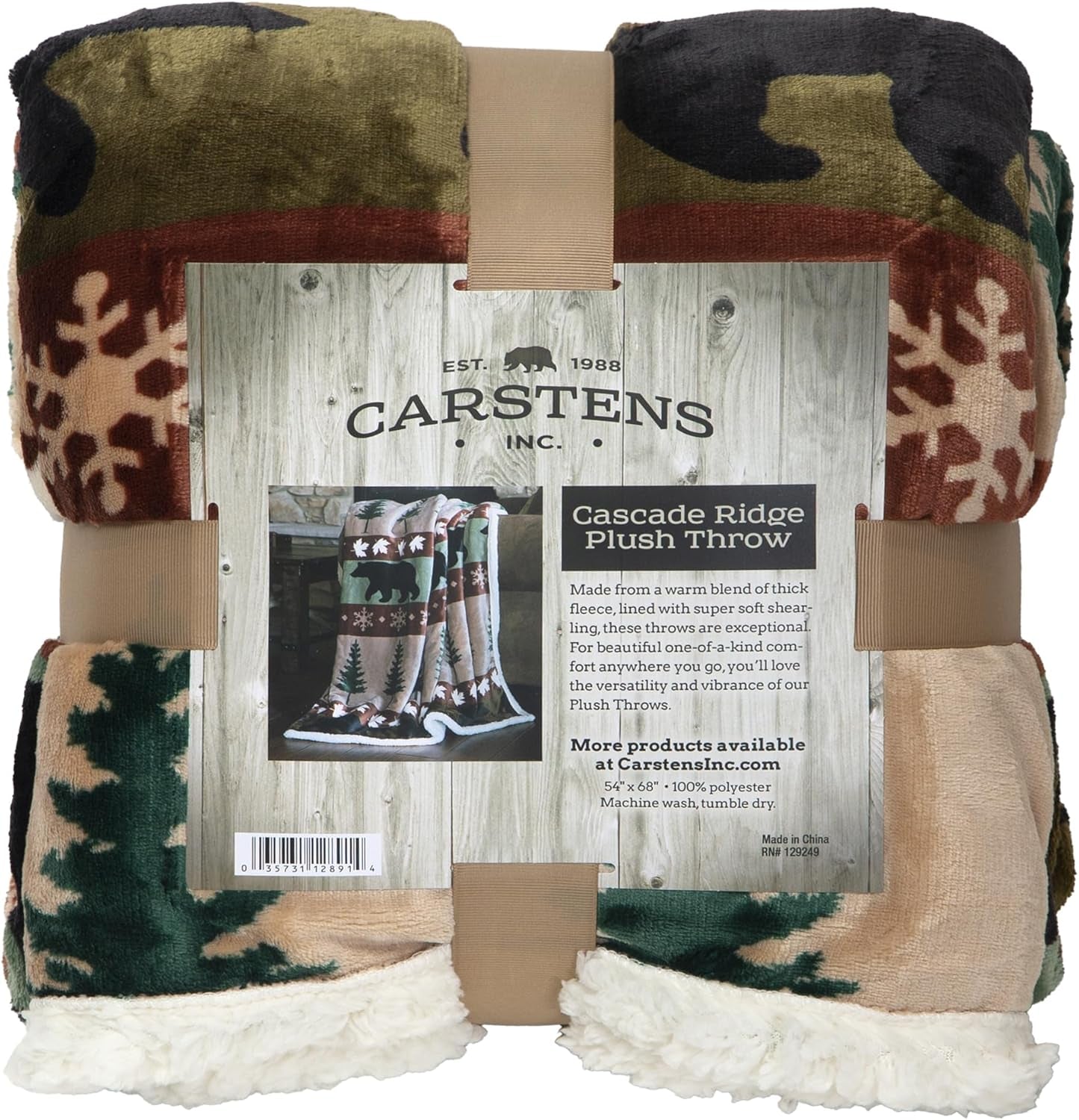 CARSTENS, INC. Wrangler Ultra Premium Sängfilt, Super Mjuk, Sherpa Fleece, Överdimensionerad, 137,2 X 172,7 Cm, Southwest Horizon sängar och filtar Carstens, Inc. Cascade Ridge