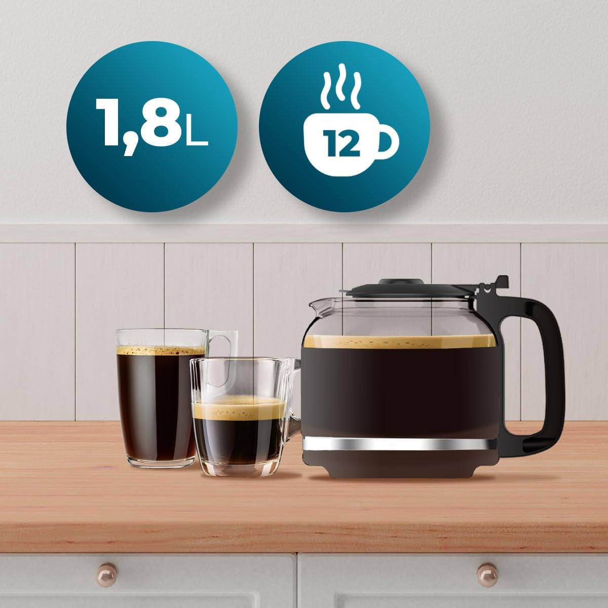 Cecotec Coffee 66 Grind & Drop Essential droppkaffebryggare. 1086 W, Bladslip, Upp till 12 koppar, Extreme Aroma Technology, Digital, Rostfritt stål, Autoavstängning.