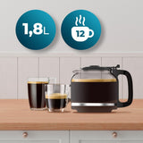 Cecotec Coffee 66 Grind & Drop Essential droppkaffebryggare. 1086 W, Bladslip, Upp till 12 koppar, Extreme Aroma Technology, Digital, Rostfritt stål, Autoavstängning.