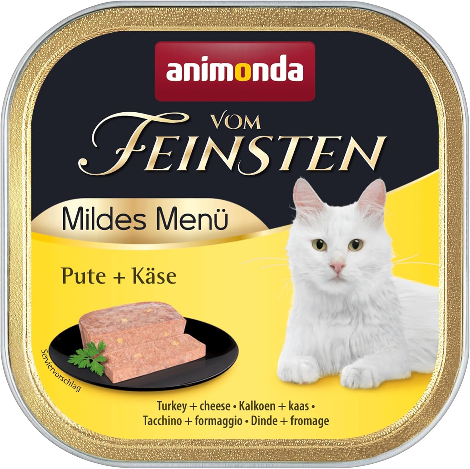 animonda vom Feinsten Mild Menu Mild Variety (32 x 100g), spannmålsfri, sockerfri våt kattmat, lättsmält mat med kalkonkött