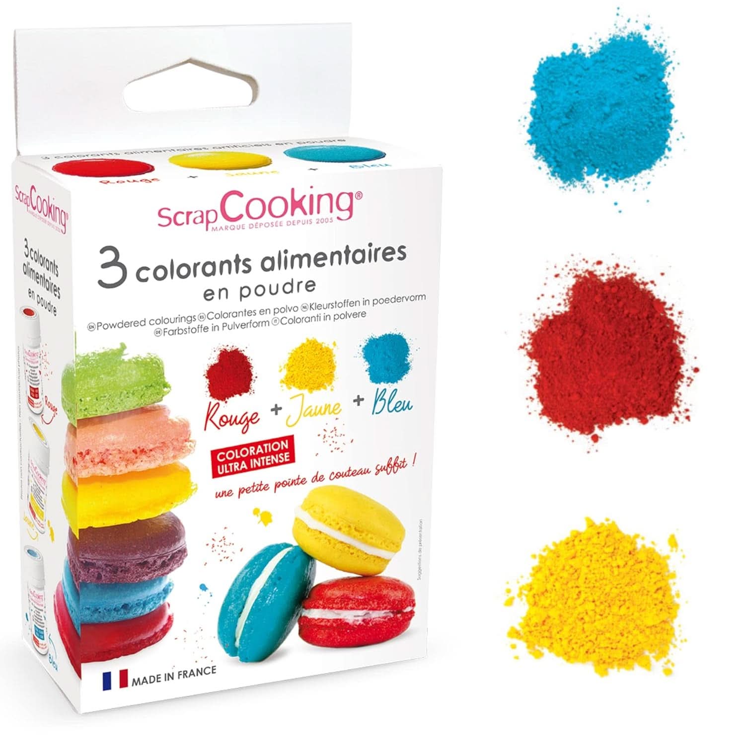 ScrapCooking, Set med 3 pulveriserade matfärger - röd, gul, blå, 3 x 5 gram Naty Shop