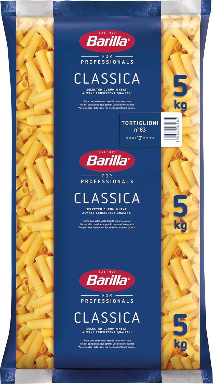 Tortiglioni Barilla durumvete pasta n. 83 – Förpackning om 1 (1x5 kg)