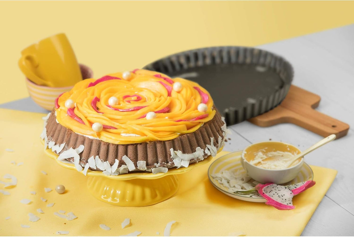 ORIGINAL KAISER Classic Obstbodenform 28 Cm, Obstkuchenform, Gleichmäßige Bräunung & Classic Mini Torteletts 6 Stück, Tartelette Förmchen 10 Cm, Tarteform Klein, Tortelettförmchen Antihaftbeschichte Bakformar och plåtar Naty Shop