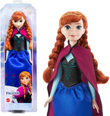 Mattel Disney Princess Anna docka, Ice Queen docka, kammat hår, mobil, i resedräkt, avtagbar keps, Disney presenter, 3 år gammal leksak, HLW49 Naty Shop Cap Dolls