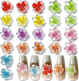 50st 3D Blume Nagel Charms Nägel Zubehör Nageldesign Glitzersteine ​​Nailart Strasssteine ​​Flower Nail Charms Luminous Flower Nail Art Charms Bunte Blumen Deko Nagel Steinchen Blommor Nail Strass