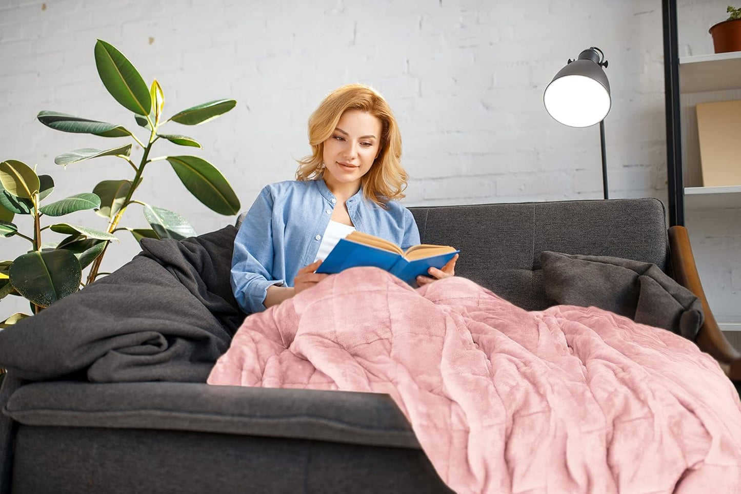 Emma Barclay Weighted Sherpafilt, 127 X 152 cm, Blush Pink Emma Barclay sängar och filtar