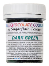 Matfärg Sugarflair Chocolate Matfärg för mörkgrön choklad - Färgat ekologiskt kakaosmör, chokladfärg för färgning av choklad, praliner - 35g