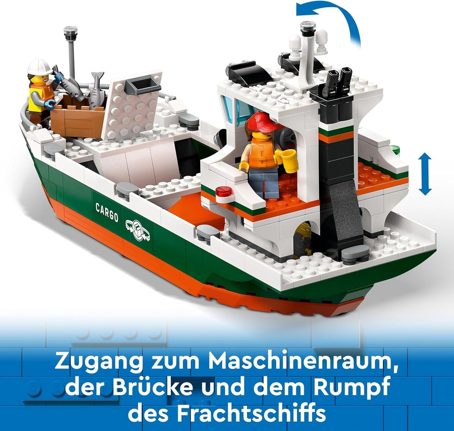 LEGO City hamn med lastfartyg, byggleksak för pojkar och flickor från 8 år, presentidé för barn, containerkran, leksaksfartyg och 8 minifigurer 60422 Byggset Besuche den LEGO-Store