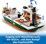 LEGO City hamn med lastfartyg, byggleksak för pojkar och flickor från 8 år, presentidé för barn, containerkran, leksaksfartyg och 8 minifigurer 60422 Byggset Besuche den LEGO-Store
