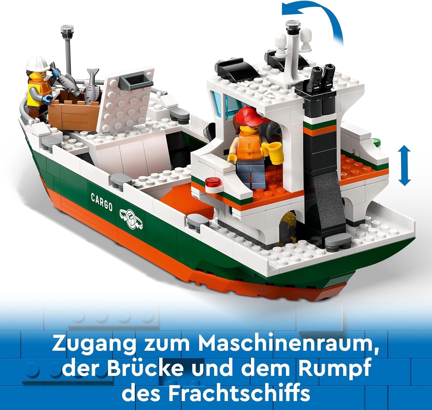 LEGO City hamn med lastfartyg, byggleksak för pojkar och flickor från 8 år, presentidé för barn, containerkran, leksaksfartyg och 8 minifigurer 60422 Byggset Besuche den LEGO-Store