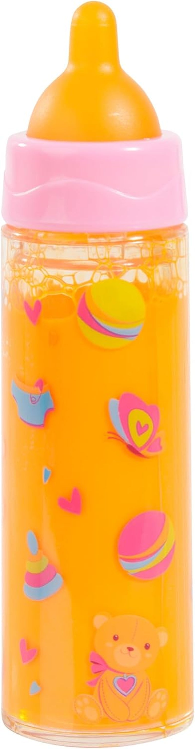 Bayer Design 79201AE magisk flaska, mjölkflaska, dricksflaska, docktillbehör, vit och orange