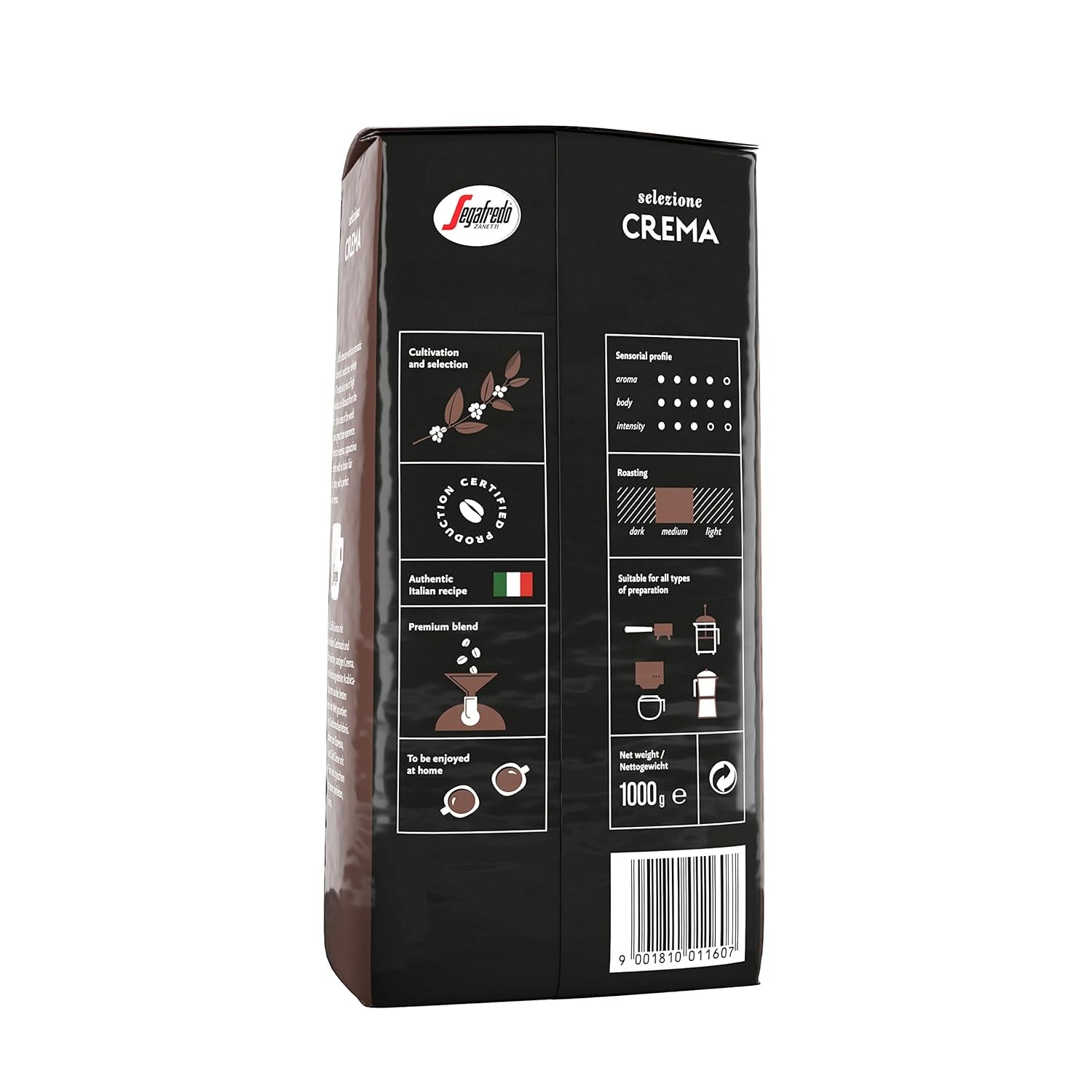 Segafredo Zanetti Selezione Cream Beans, förpackning om 6 (1 x 1 kg)