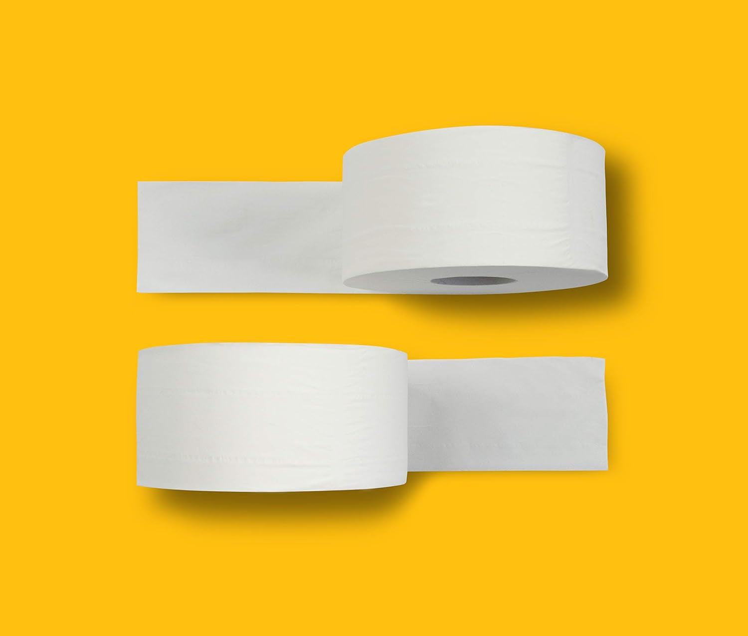 Amazoncommercial Mini Jumbo Toalettpapper, Oparfymerat, 2 Ply, 6684 stycken, 1 förpackning med 12 rullar, 557 ark per rulle, Arkstorlek: 30,5 X 9 cm, Vit, Kompatibel med T2 Dispensers