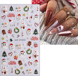 Jul 3D Nagelklistermärken 4 ark 5D Nagelklistermärken Stereoskopiska Nagelklistermärken Dekorationer Nageldesign Tillbehör
