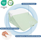 BARN Justerbar kilkudde, läskudde av högdensitetsskum för säng och soffa, ergonomisk säng med kilhuvud för sömnrefluxapné, benkudde/ryggkudde för lek och läsning (grön)