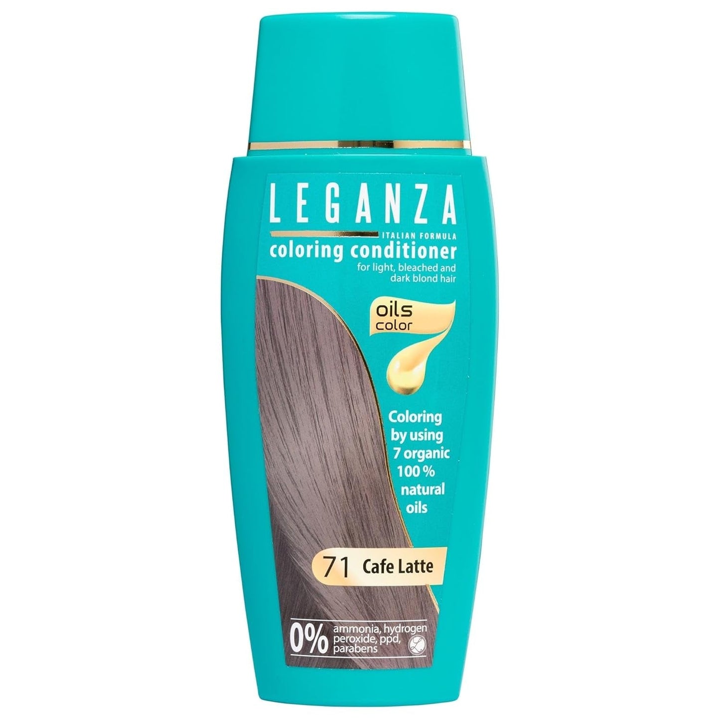 Leganza Natural Balm Hårfärg 71 Café Latte | Hårfärgningsmedel utan ammoniak | Berikad med 7 naturliga oljor | 150 ml Naty Shop 71 Cafe Latte hårfärgningsmedel
