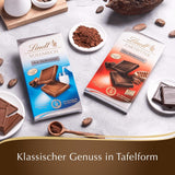 Lindt Choklad | Mörk chokladkaka utan tillsatt socker | 100g | Den finaste mörka chokladen med 55% kakao, inget tillsatt socker och inget gluten | Glutenfri chokladkaka