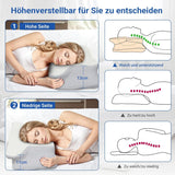 NVKHG Memory Foam Kudde Ergonomisk nackkudde Huvudkudde, Memory Foam Kudde Huvudkudde för sido-, rygg- och magsömn för att förbättra sömnkvaliteten, 60X41X13/11cm cervikala ortopediska kuddar Naty Shop