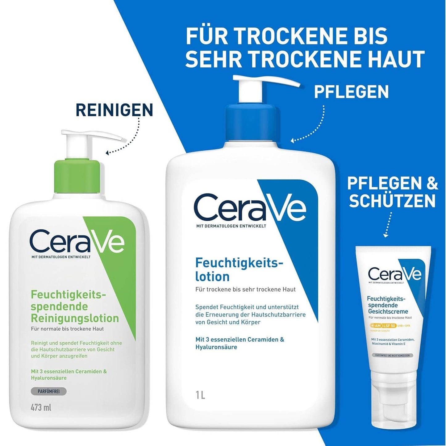 Cerave Moisturizing lotion för kropp och ansikte, 1 liter Cosmetics and Beauty Naty Shop