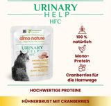 Almo Nature HFC Urinary Help - Nassfutter für Katzen - Unterstützung für die Harnwege - Hühnerbrust & Tranbär - Human Grade, Monoprotein, Glutenfree - 24x50g