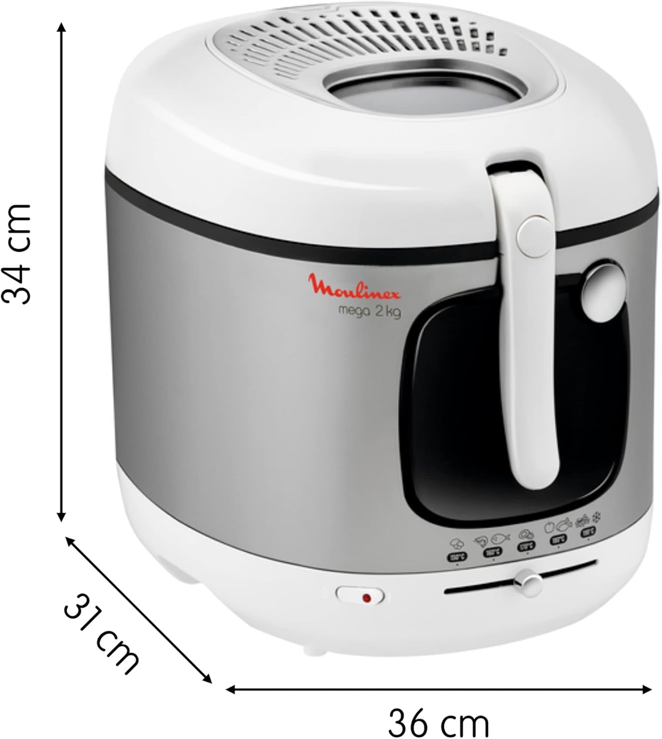 Fritös AM4800 Mega 2Kg, oljefritös, luktfilter, 1800 W Hushållsapparater Naty Shop