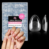 Ballerina Gel Nail Tips 216st 12 Storlekar Soft Gel Nail Tips Heltäckande Nail Extension Set Semi Matt DIY Home Art