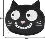 Moses nackkudde. Ed, katten | 2-i-1 nack- och huvudkudde för resor | Katt resekudde, 28 cm, Svart