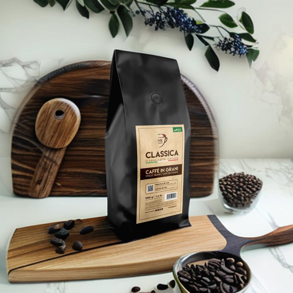 NIK CAFE' – Classico-blandning – rostade kaffebönor. Hans excellens, den robuste. 100% robust