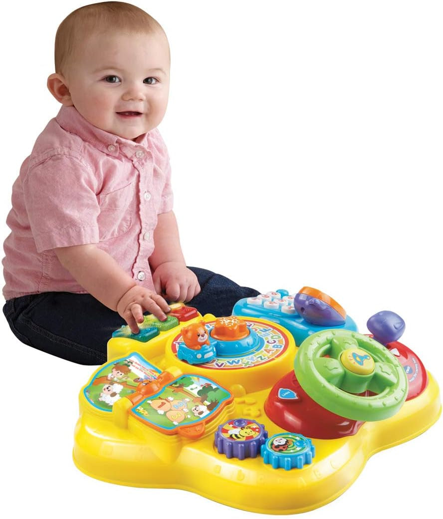 Vtech Baby Adventure Play Table - Färgglatt babylekbord med 6 lekplatser och interaktiva element - Lär dig färger, siffror, djur, musik och former genom lek - För barn i åldern 12-36 månader Baby Toys Naty Shop