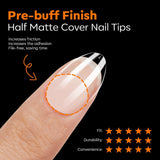 Modelones Nail Tips 216 bitar - Heltäckande Nail Tips Set, Soft Gel Tips Set, Pre-Polishing PMMA Resin Nail Tips, DIY Lime On Nail Art konstgjorda naglar, korta mandlar XS