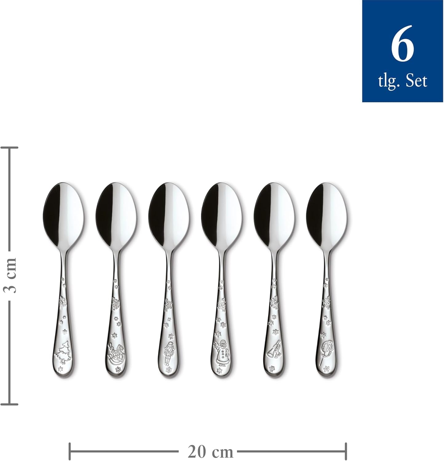 Villeroy & Boch - Toy'S Delight kaffeskedsset 6 delar Silver Platinum, tål diskmaskin Kitchen Naty Shop