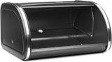 Brabantia rullbrödslåda - Kompakt förvaringslåda för bröd, bagels och frallor med platt lock, slitstarkt stål - medelstor - mattsvart Matförvaringslådor Naty Shop