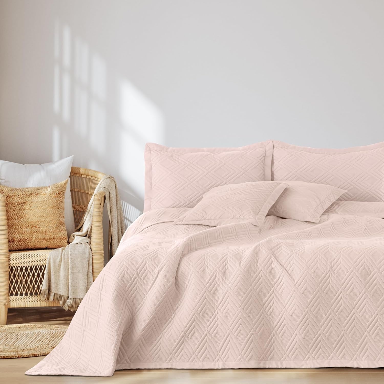 Ameliahome Överkast 170X210 Cm Tvåsidigt överkast Ultraljudsquiltning Polyester Ophelia Mörkgröna sängar och filtar Besuche den AmeliaHome-Store Ophelia Powder Rosa 200X220 Cm