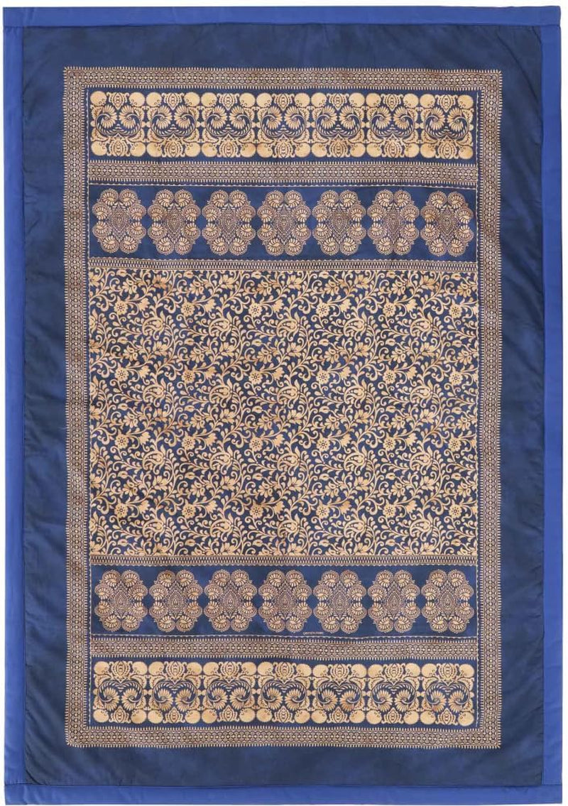 BASSETTI rutig bomull TORCELLO färg MÖRKBLÅ B1 storlek 135X190 Täcken och täcken Naty Shop Mörkblå 135X190