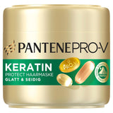Pantene Pro-V Smooth & Silky Keratin Protect Hair Mask 500ml för lockigt och torrt hår, Upp till 72 timmars slätt och glänsande hår i en enda applicering, Med Pro-V formula och Active Nutri-Plex Hair mask Naty Shop Hair mask (300ml)