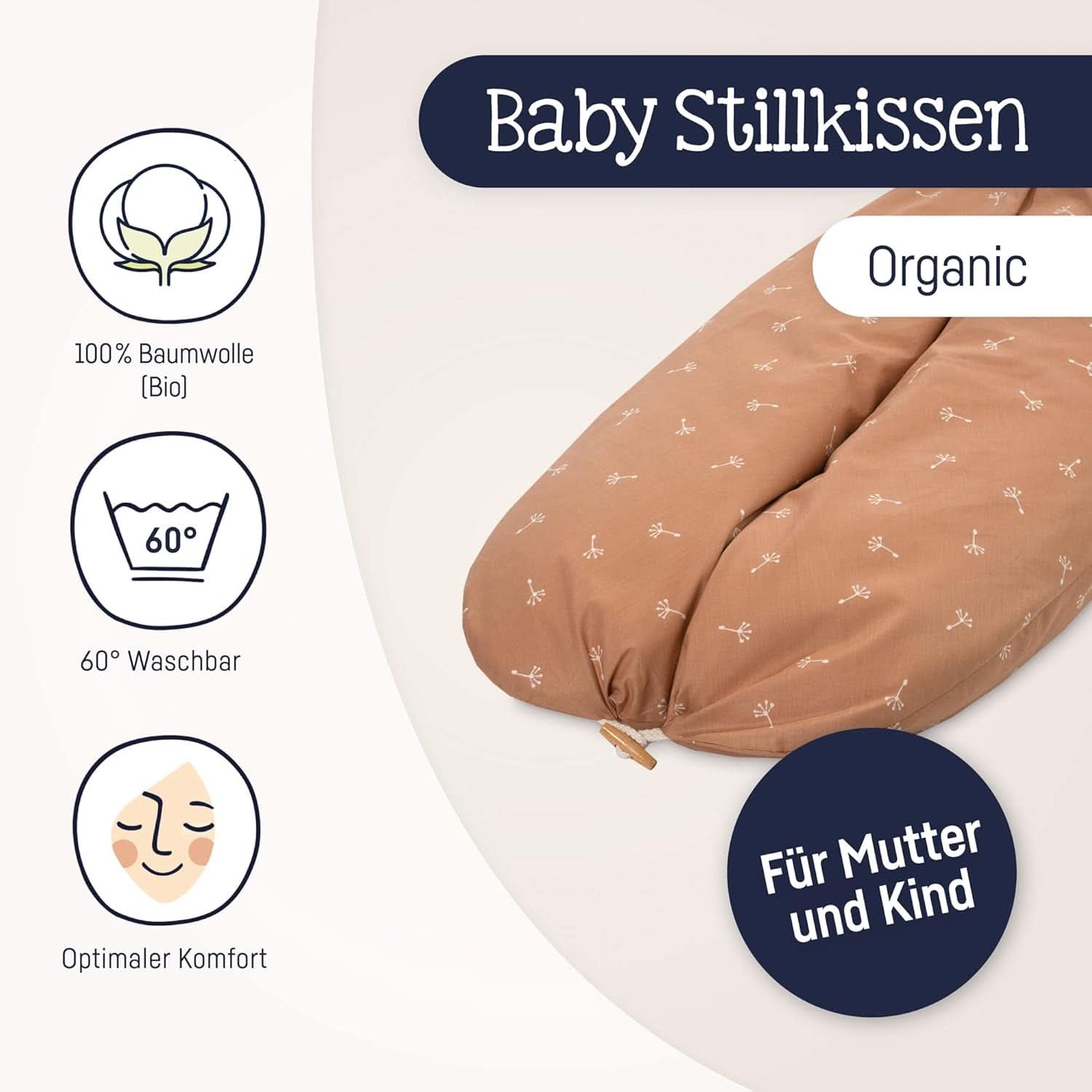 Julius Zöllner Ekologisk amningskudde 190 cm, fyllning 42 liter Eps mikropärlor, tillverkad i Tyskland Tillbehör Mat och Amning Bebe Naty Shop