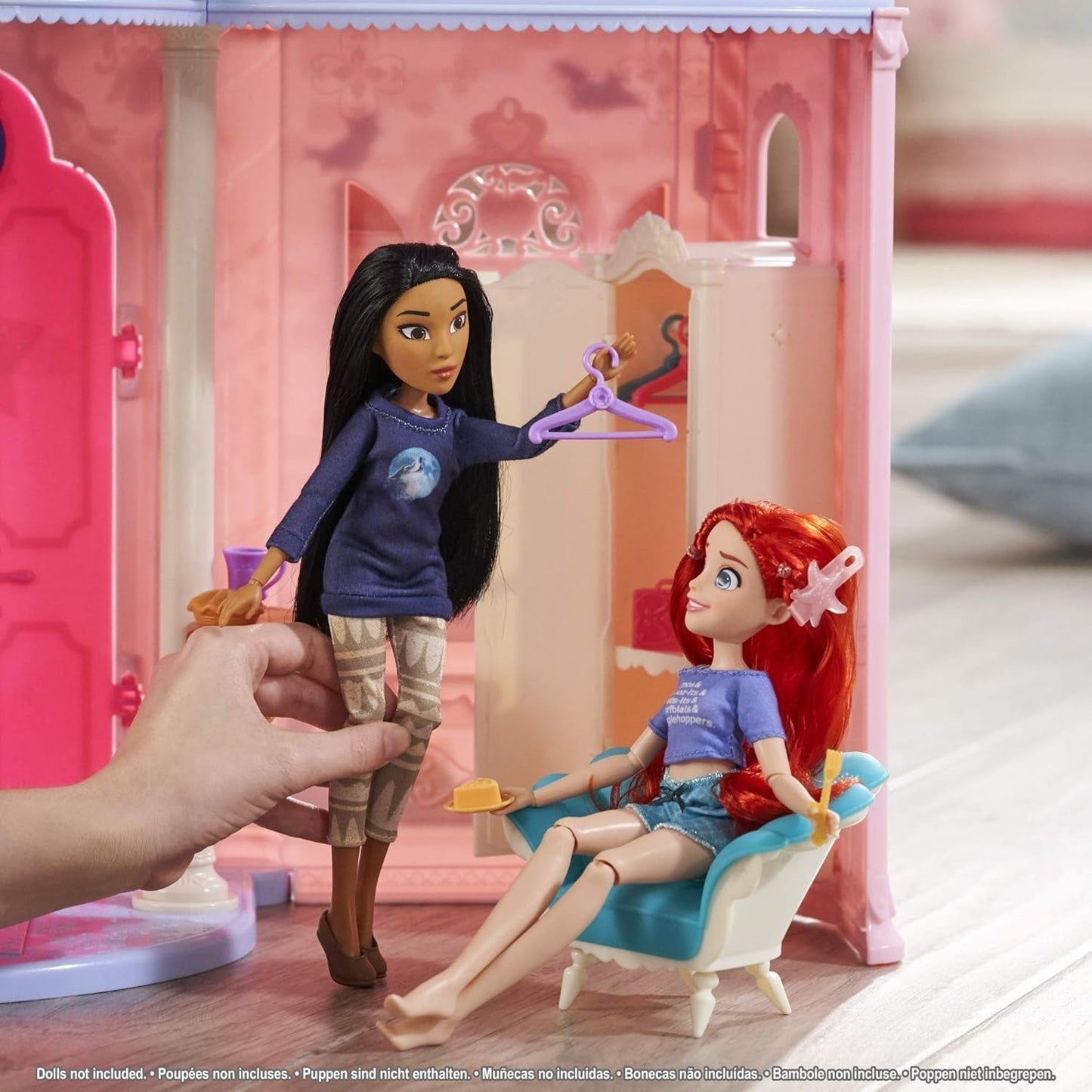 Disney Princess Castle Comfy Squad Dockhus med 6 möbler och 16 tillbehör Leksak för 5 år gamla flickor dockskåp Naty Shop