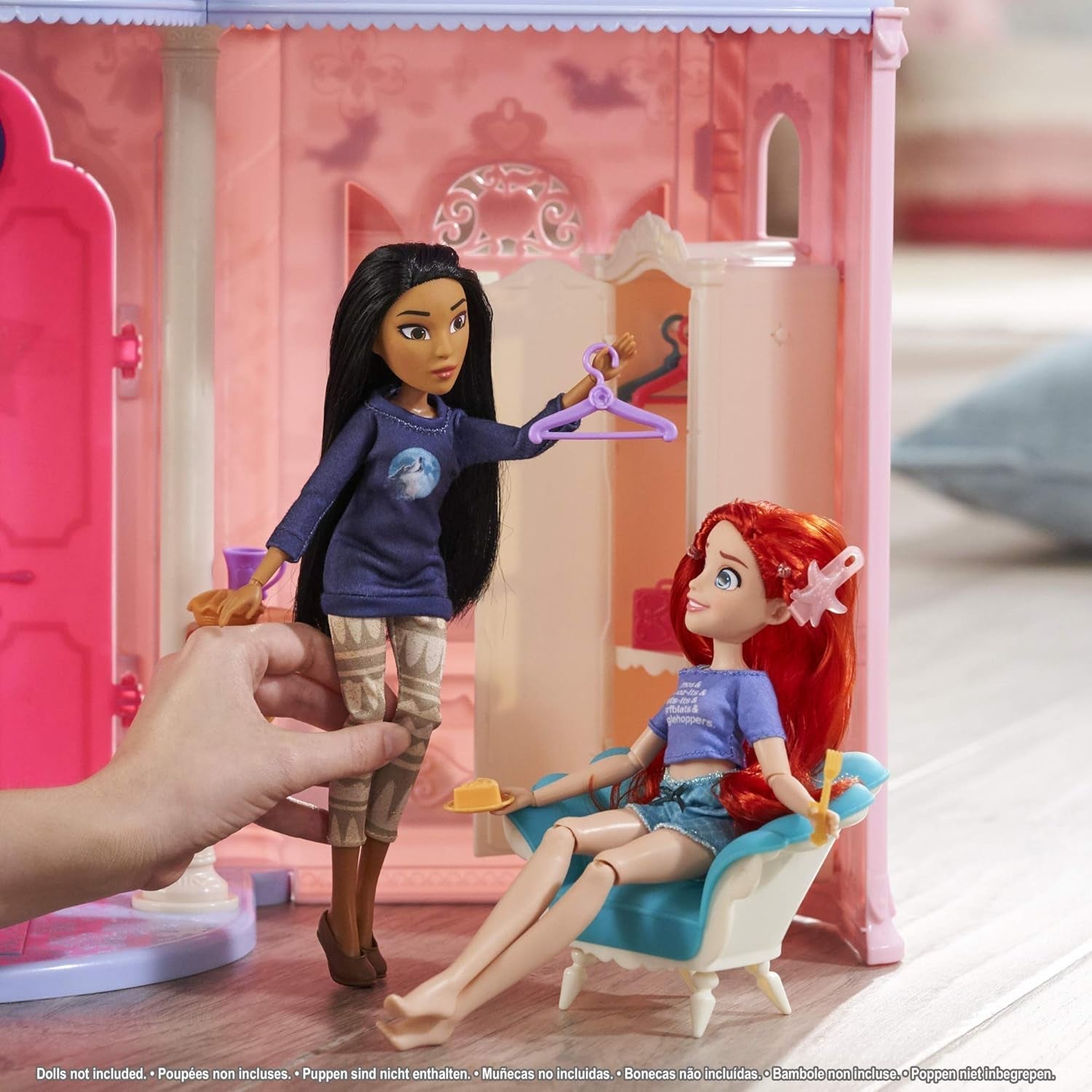 Disney Princess Castle Comfy Squad Dockhus med 6 möbler och 16 tillbehör Leksak för 5 år gamla flickor dockskåp Naty Shop