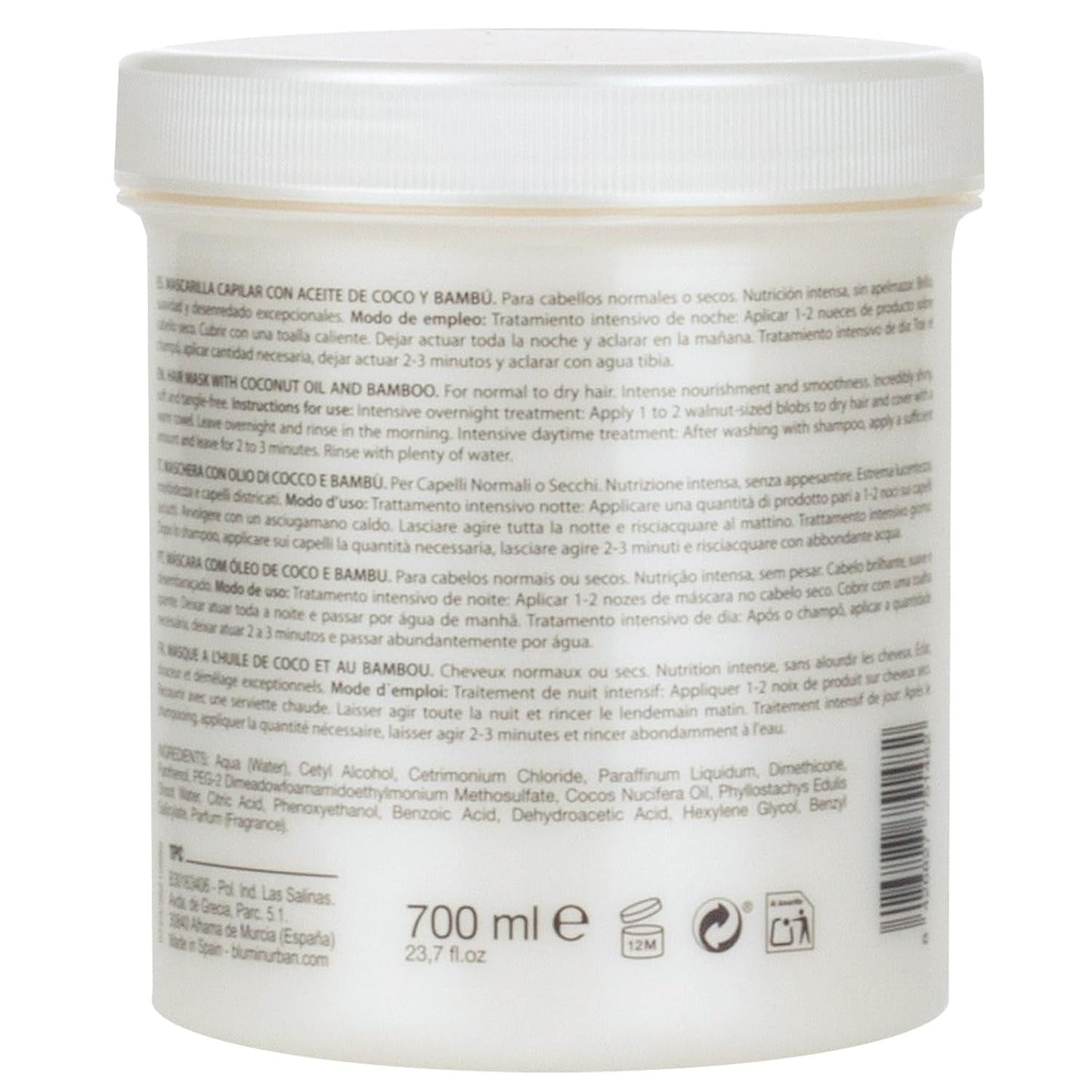 Urban mask med kokosolja och ekologisk bambu, 700 ml Naty Shop hårmask