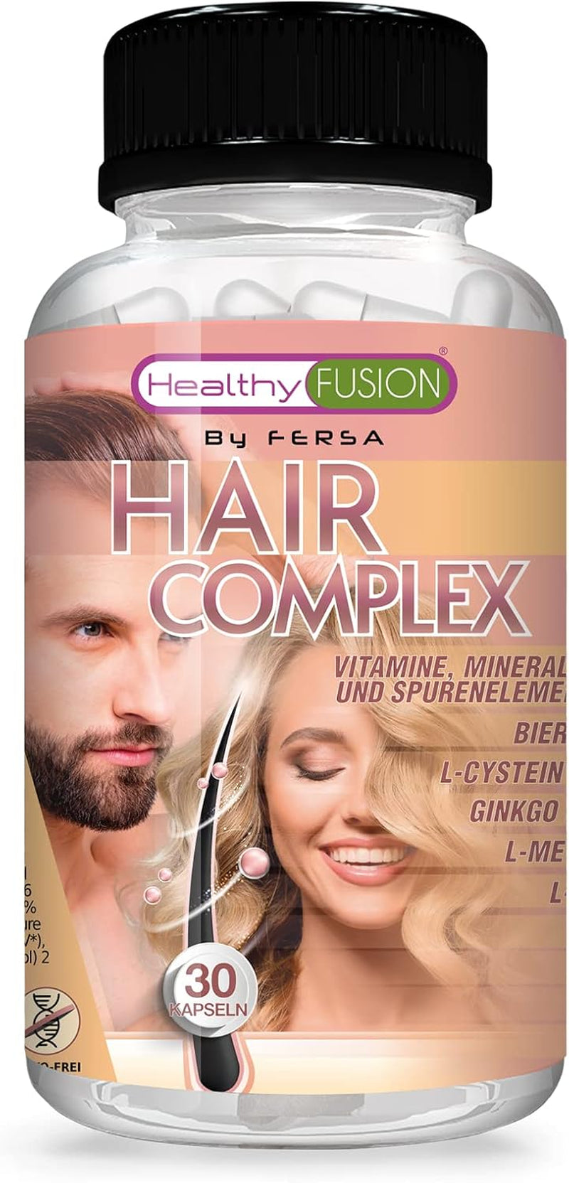 Healthy Fusion Haircomplex, effektiv mot håravfall, 30 kapslar Hårvård Naty Shop Standardtitel