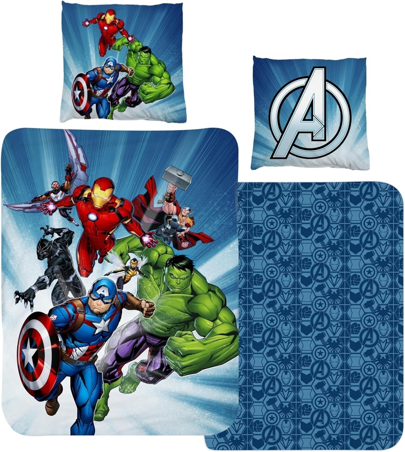 Barnsängkläder, olika seriefigurer, 100 % bomull Sängkläder - barn Naty Shop Avengers