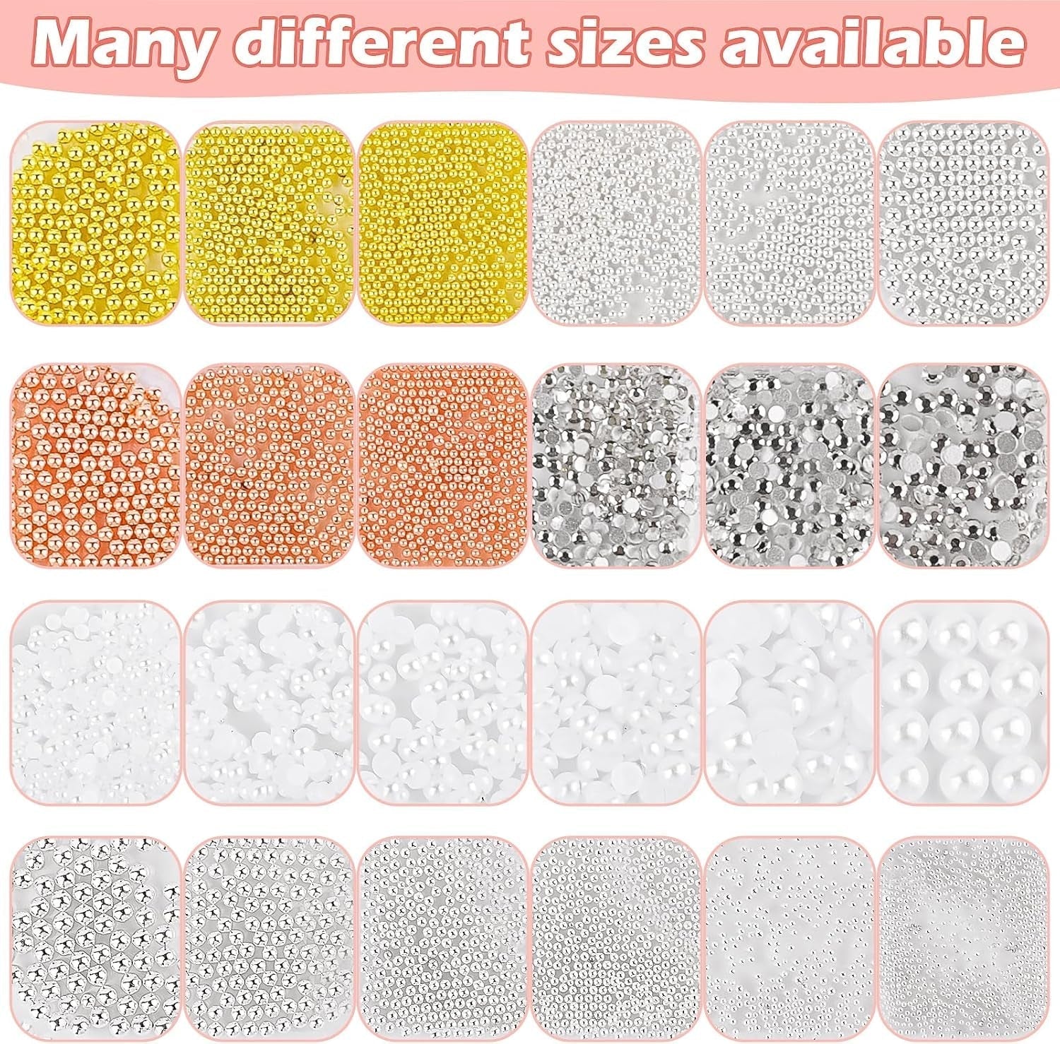 2 Boxen Nail Art Strasssteine, Mit Pincett Nägel Flatback Perlen Nail Charms Mit Kristallen Nagelzubehör Diamanten Edelstahl-Perlen Für Nagelschmuck