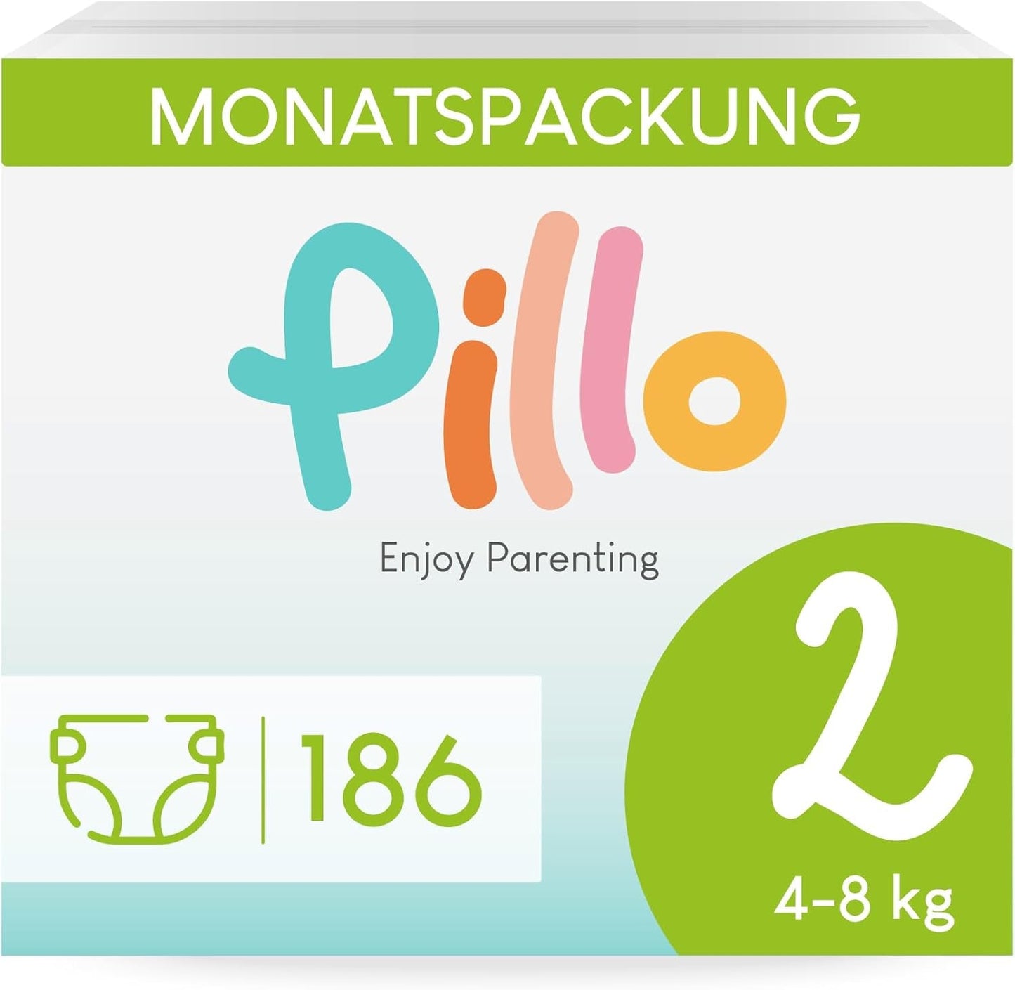 Blöjor Pillo 3 - Kartong med 168 blöjor, 6 förpackningar med 28 blöjor, storlek 3 - Midi (6-10 kg) - Blöjor för bebisar