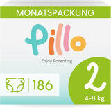 Blöjor Pillo 3 - Kartong med 168 blöjor, 6 förpackningar med 28 blöjor, storlek 3 - Midi (6-10 kg) - Blöjor för bebisar