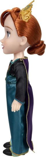 Disney Frozen 2 Anna Doll - en 35 cm hög poserbar docka i en ikonisk modeklänning med Arendelle-vapen och ett diadem för extra nöje, för tjejer från 3 år och uppåt