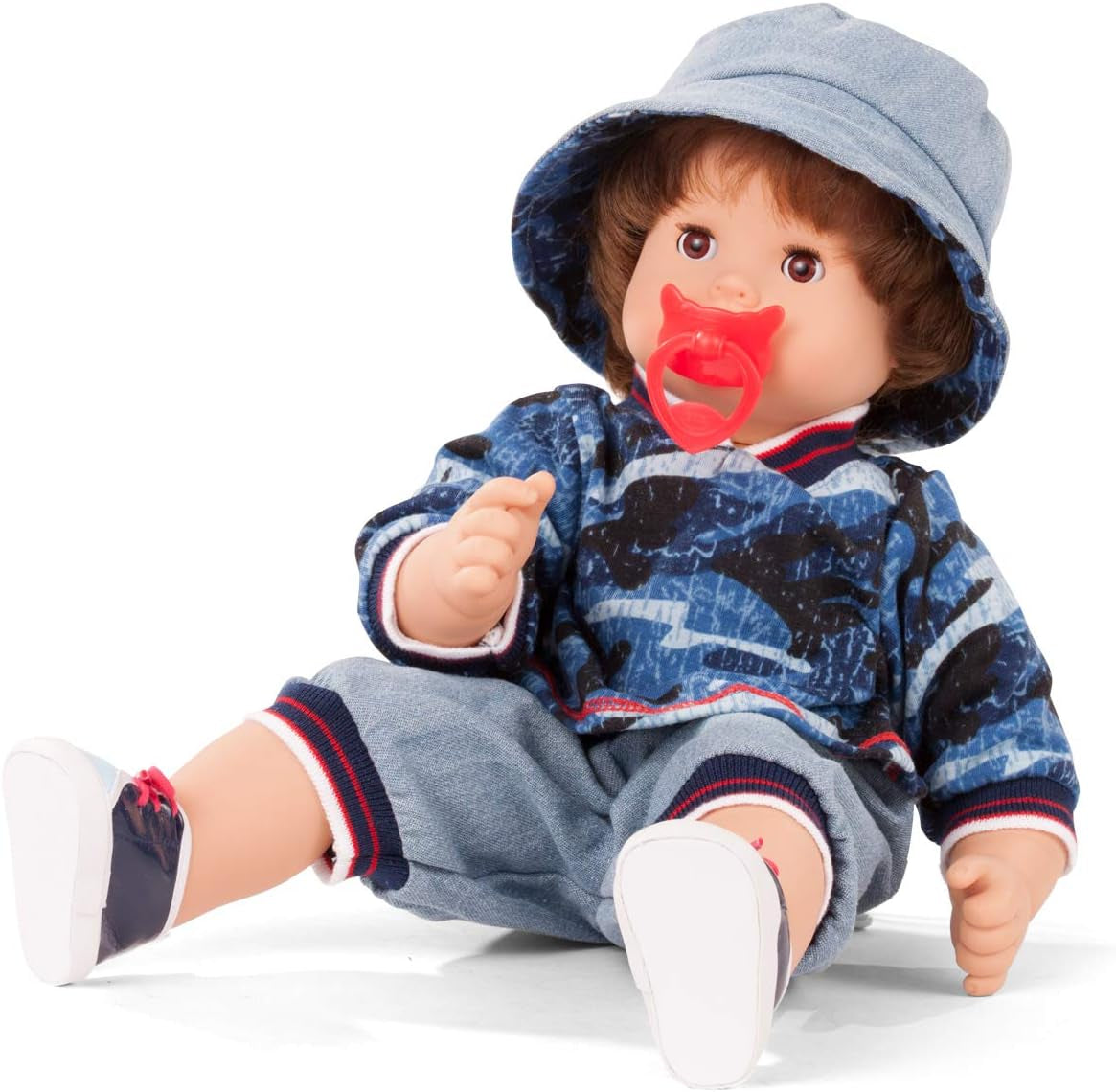 Götz 2027100 Maxy Muffin Fashionisto Doll - 42 cm Baby Doll med sömniga bruna ögon, brunt hår och mjuk kropp - Soft Body Doll i ett set om 8