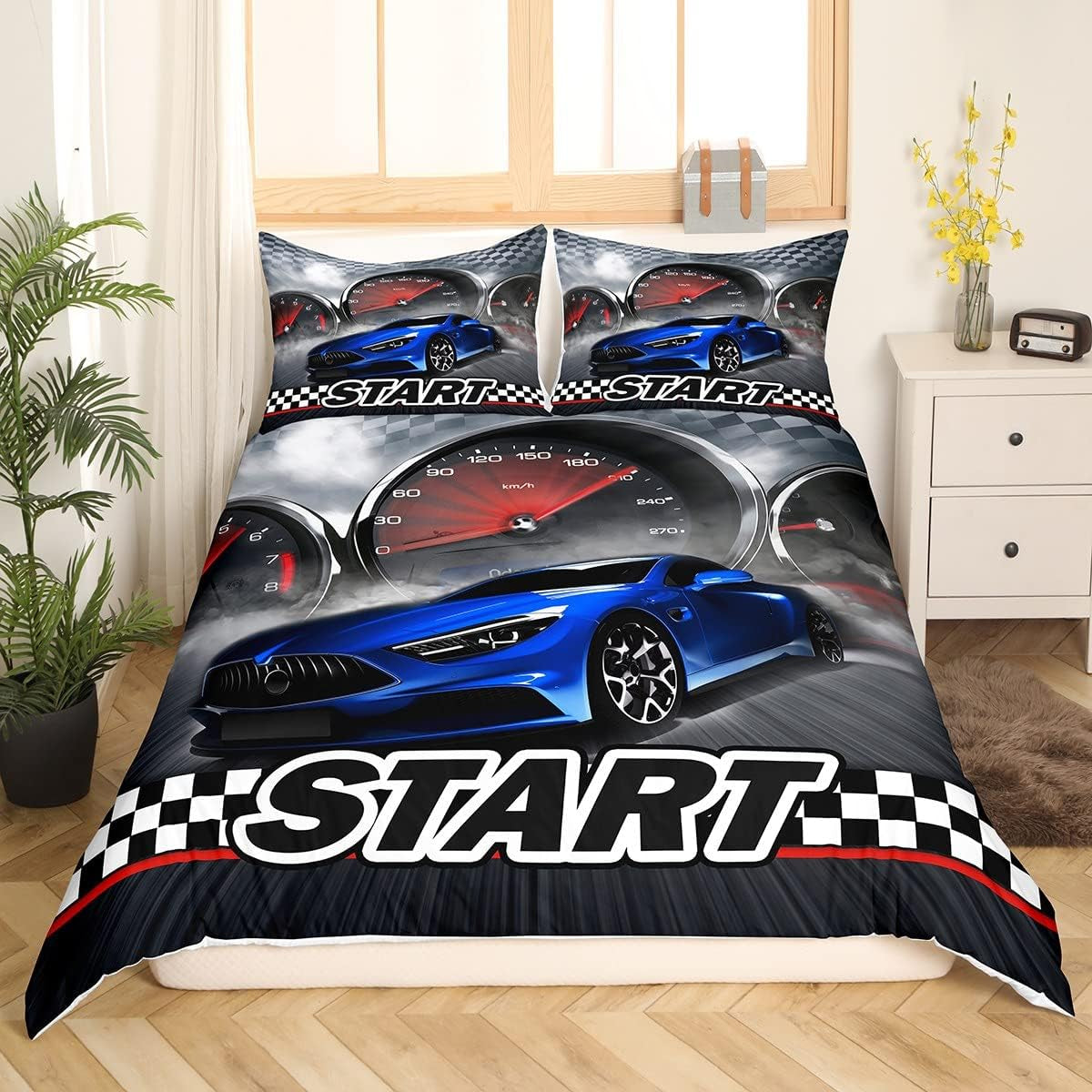 Jungen Cartoon Auto Sängkläder Set 135X200,Kinder Bau Fahrzeuge Tröster Abdeckung Für Kind Kleinkind Teens,Dinosaurier Bettbezug,Traktor Maschinerie Bagger Bettdecke Abdeckung,Lkw Autos Bedtuchen Naty Shop Multi 5 135*200+80*80*1